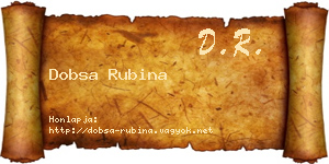 Dobsa Rubina névjegykártya